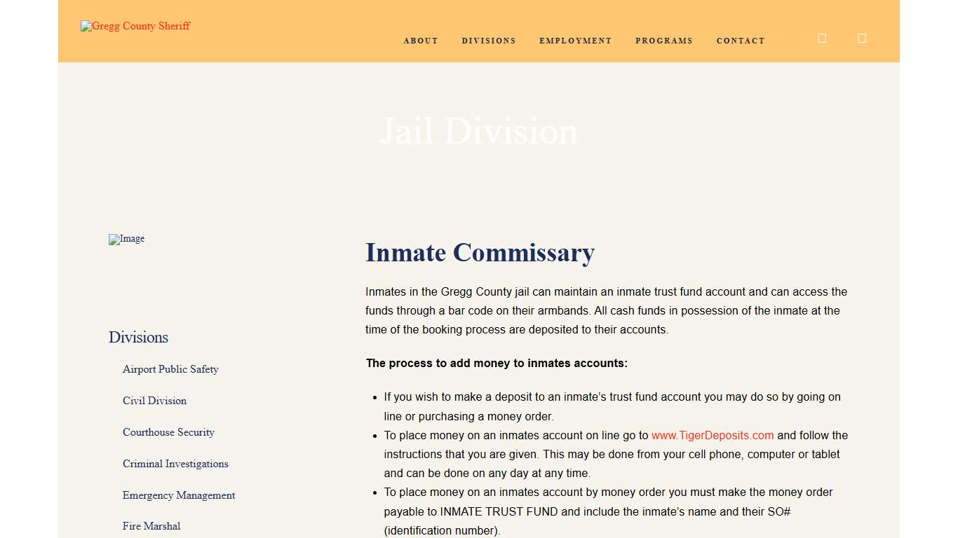 Inmate Commissary - Gregg County Sheriff's Office