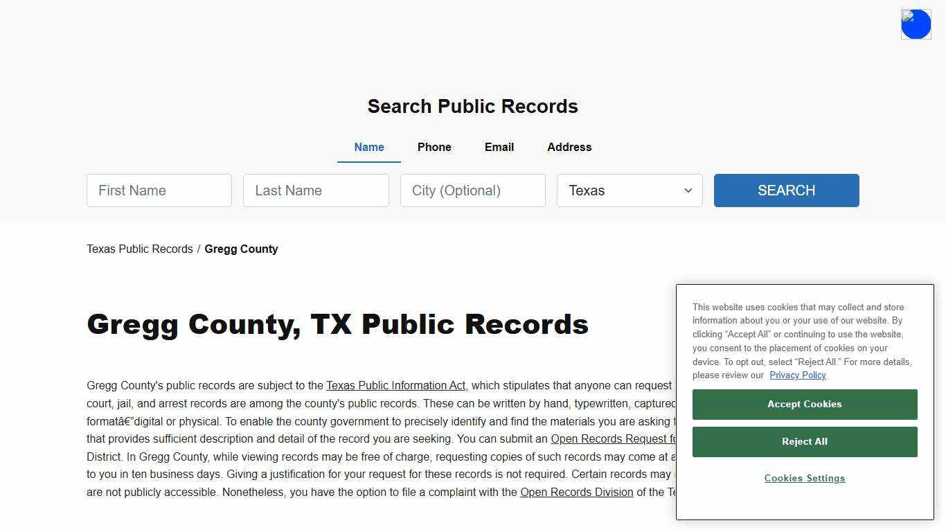 Gregg County, TX Public Court, Arrest and Inmate Records - ThePublicIndex